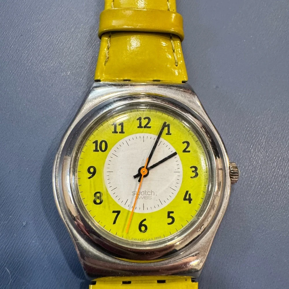 Swatch Watch Pistacchio 1996 Irony Medium Swiss Made Quartz New Battery